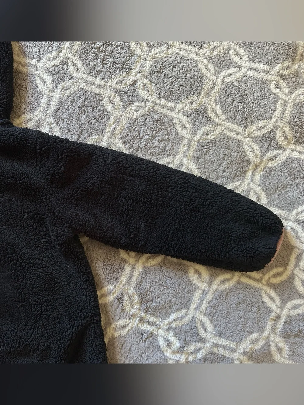 Free Country Black Sherpa Jacket with Pink Trim Full Zip Girl’s Size 5/6